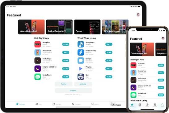 Sileo package manager on iPhone and iPad