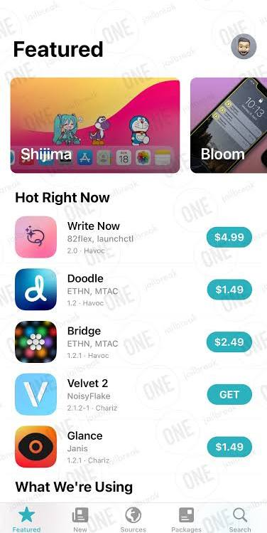 Sileo Featured screen with tweak listings